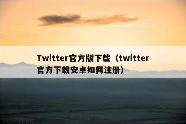 Twitter官方版下载（twitter官方下载安卓如何注册） 第1张