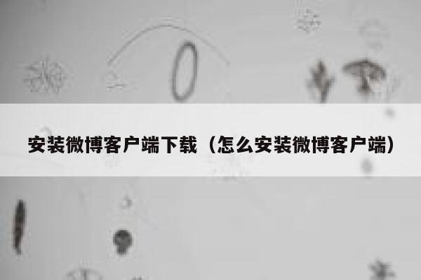 安装微博客户端下载（怎么安装微博客户端） 第1张