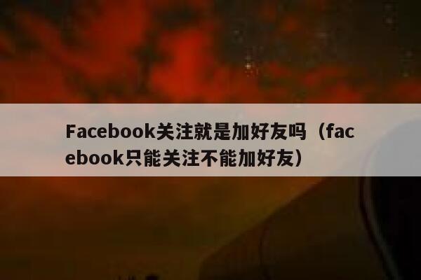 Facebook关注就是加好友吗（facebook只能关注不能加好友） 第1张