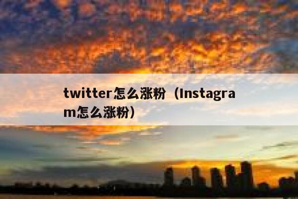 twitter怎么涨粉（Instagram怎么涨粉） 第1张