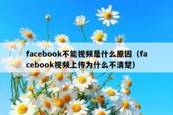 facebook不能视频是什么原因（facebook视频上传为什么不清楚） 第1张