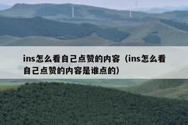 ins怎么看自己点赞的内容（ins怎么看自己点赞的内容是谁点的） 第1张