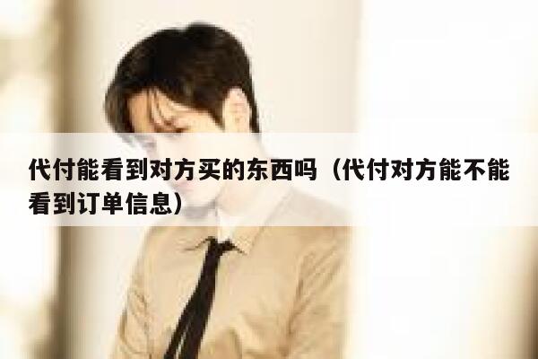 代付能看到对方买的东西吗（代付对方能不能看到订单信息） 第1张