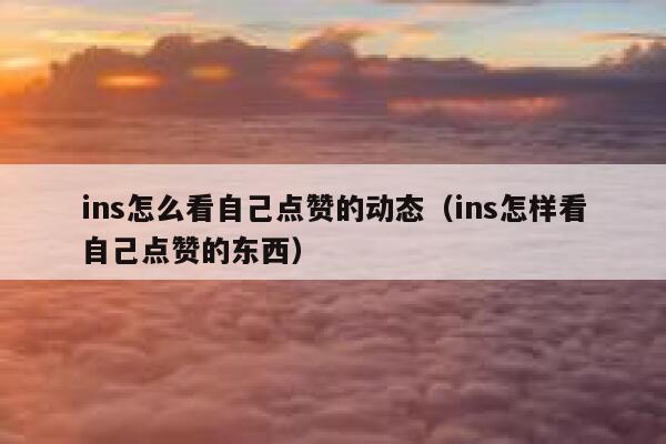 ins怎么看自己点赞的动态（ins怎样看自己点赞的东西） 第1张