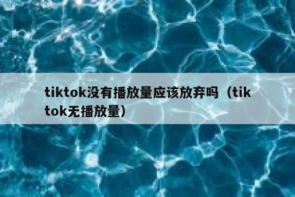tiktok没有播放量应该放弃吗（tiktok无播放量） 第1张