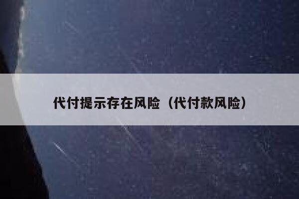 代付提示存在风险（代付款风险） 第1张