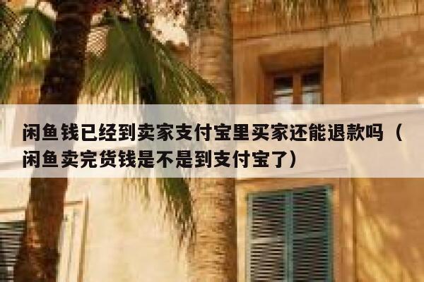 闲鱼钱已经到卖家支付宝里买家还能退款吗（闲鱼卖完货钱是不是到支付宝了） 第1张