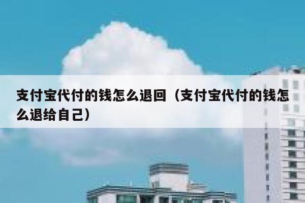 支付宝代付的钱怎么退回（支付宝代付的钱怎么退给自己） 第1张
