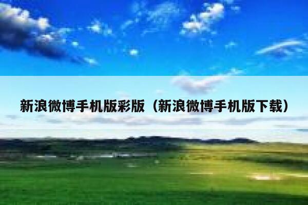 新浪微博手机版彩版（新浪微博手机版下载） 第1张