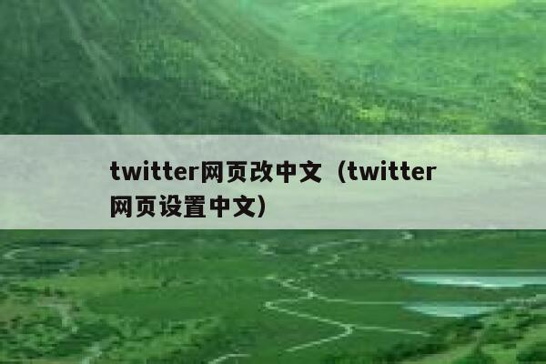 twitter网页改中文（twitter网页设置中文） 第1张
