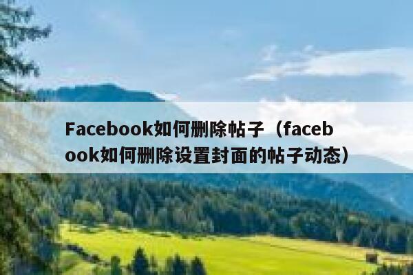 Facebook如何删除帖子（facebook如何删除设置封面的帖子动态） 第1张