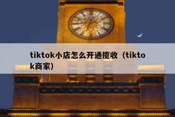tiktok小店怎么开通揽收（tiktok商家） 第1张