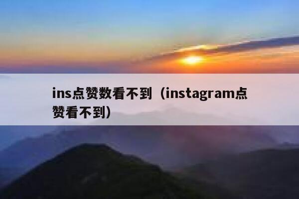 ins点赞数看不到（instagram点赞看不到） 第1张