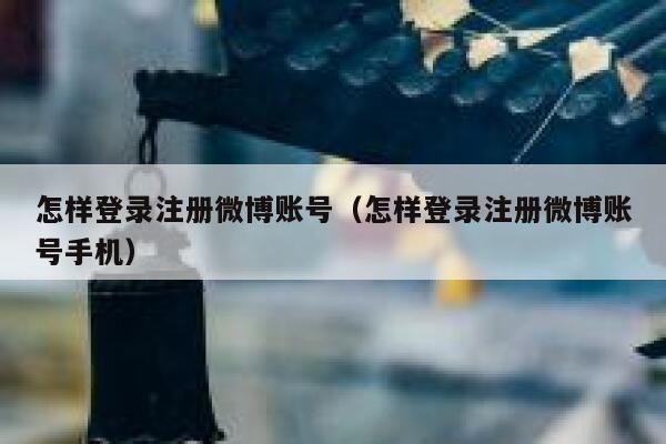 怎样登录注册微博账号（怎样登录注册微博账号手机） 第1张