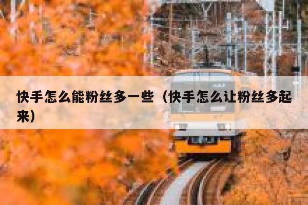 快手怎么能粉丝多一些（快手怎么让粉丝多起来） 第1张