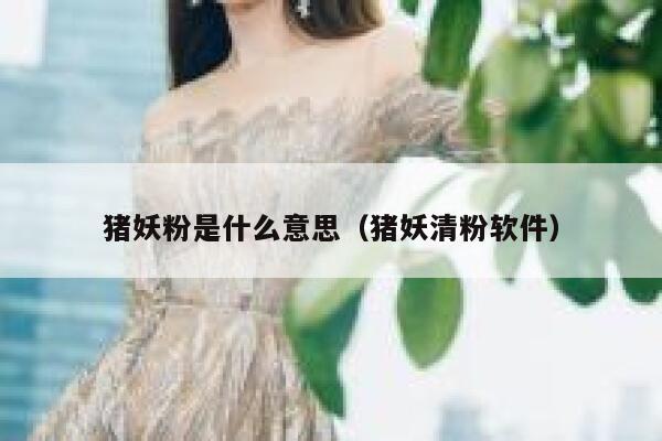 猪妖粉是什么意思（猪妖清粉软件） 第1张