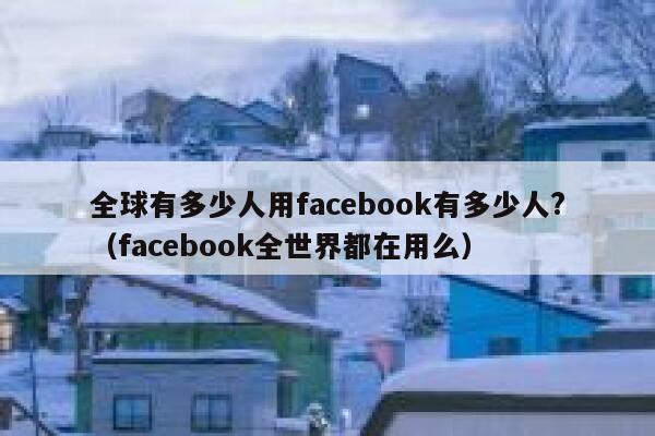 全球有多少人用facebook有多少人?（facebook全世界都在用么） 第1张