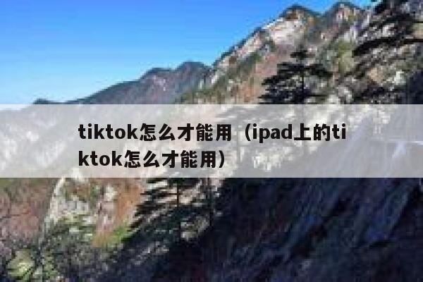 tiktok怎么才能用（ipad上的tiktok怎么才能用） 第1张