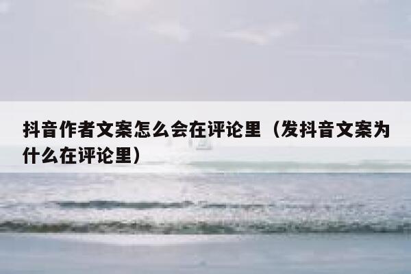 抖音作者文案怎么会在评论里（发抖音文案为什么在评论里） 第1张