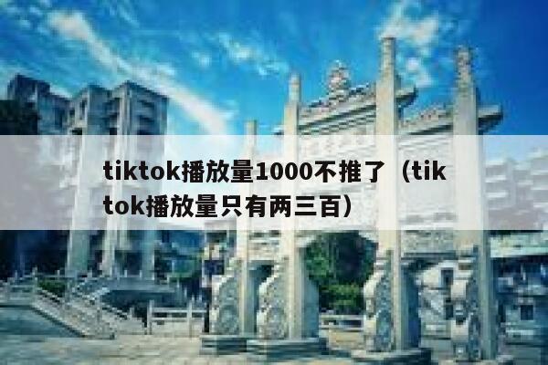 tiktok播放量1000不推了（tiktok播放量只有两三百） 第1张