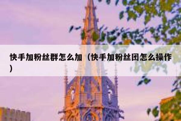快手加粉丝群怎么加（快手加粉丝团怎么操作） 第1张