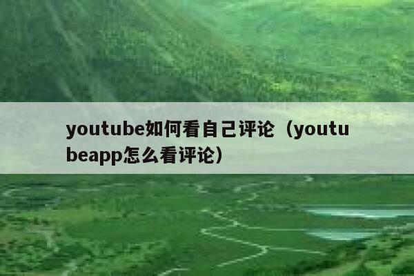 youtube如何看自己评论（youtubeapp怎么看评论） 第1张