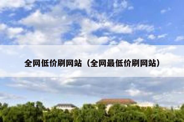全网低价刷网站（全网最低价刷网站） 第1张