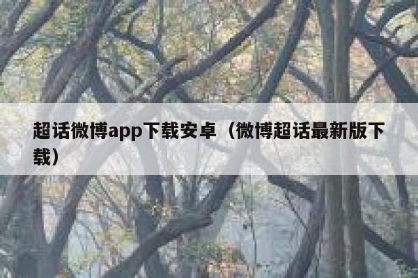 超话微博app下载安卓（微博超话最新版下载） 第1张