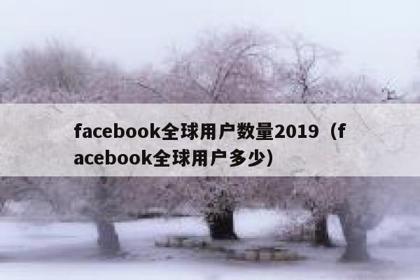 facebook全球用户数量2019(facebook全球用户多少) 第1张 facebook全球用户数量2019(facebook全球用户多少) 第1张