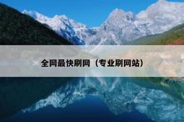 全网最快刷网（专业刷网站） 第1张