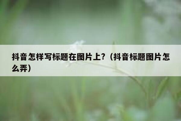 抖音怎样写标题在图片上?（抖音标题图片怎么弄） 第1张