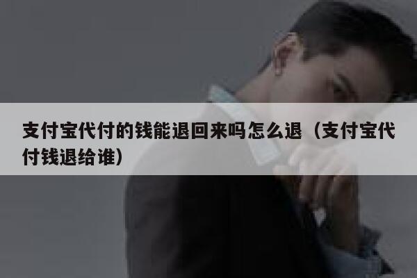 支付宝代付的钱能退回来吗怎么退（支付宝代付钱退给谁） 第1张