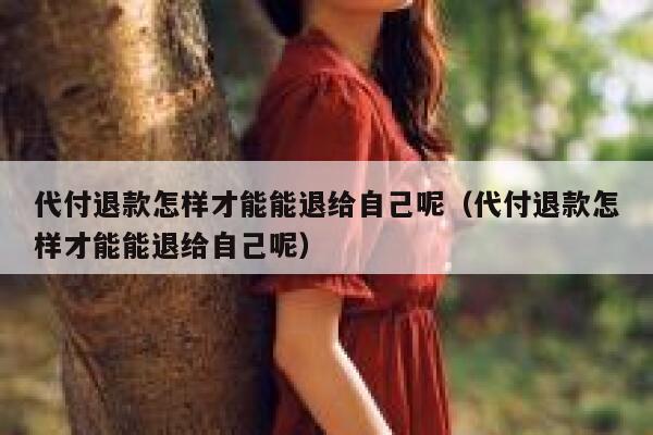 代付退款怎样才能能退给自己呢（代付退款怎样才能能退给自己呢） 第1张