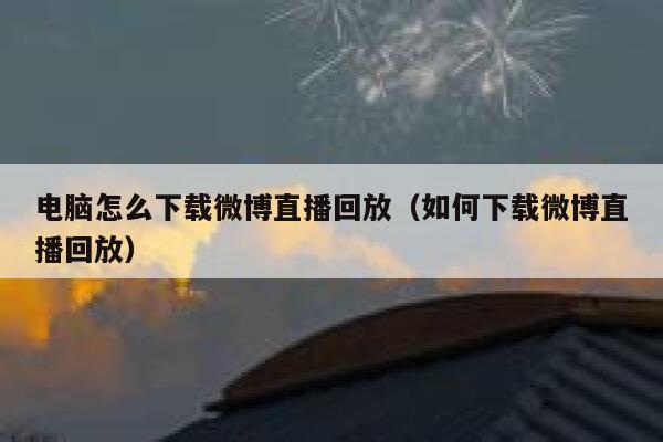 电脑怎么下载微博直播回放（如何下载微博直播回放） 第1张