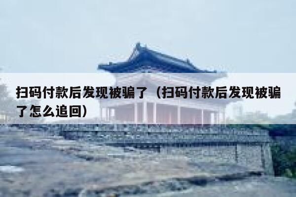扫码付款后发现被骗了（扫码付款后发现被骗了怎么追回） 第1张