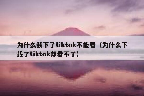为什么我下了tiktok不能看（为什么下载了tiktok却看不了） 第1张