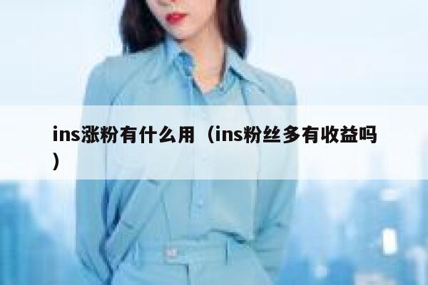 ins涨粉有什么用（ins粉丝多有收益吗） 第1张