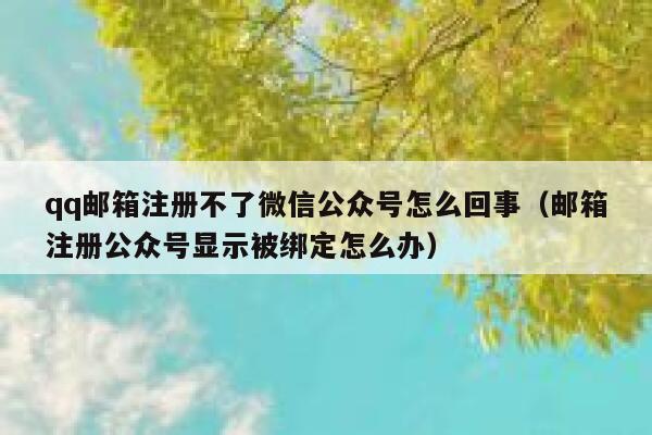 qq邮箱注册不了微信公众号怎么回事（邮箱注册公众号显示被绑定怎么办） 第1张