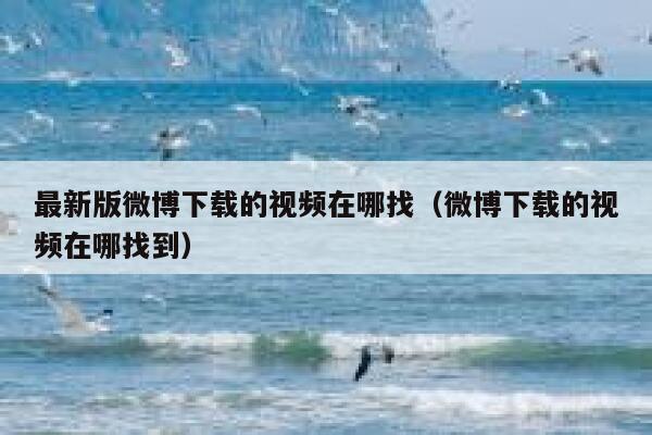 最新版微博下载的视频在哪找（微博下载的视频在哪找到） 第1张