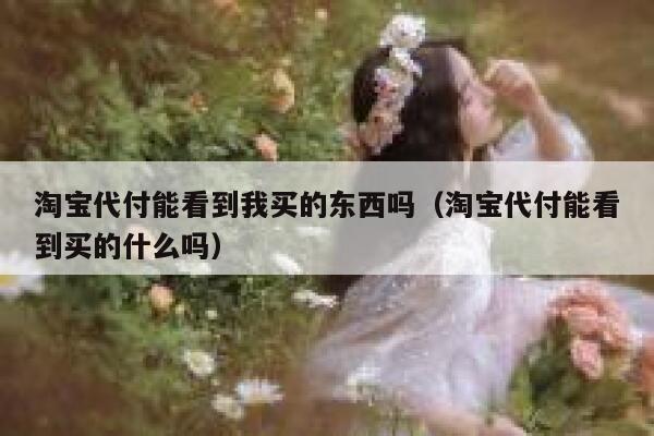 淘宝代付能看到我买的东西吗（淘宝代付能看到买的什么吗） 第1张