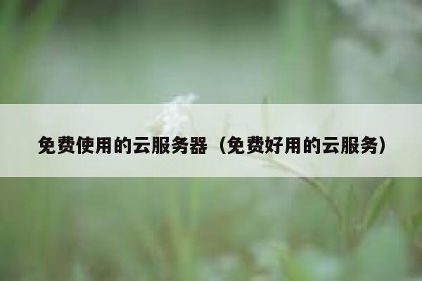免费使用的云服务器（免费好用的云服务） 第1张