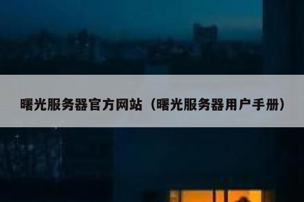 曙光服务器官方网站（曙光服务器用户手册） 第1张