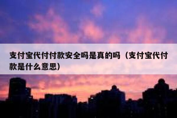 支付宝代付付款安全吗是真的吗（支付宝代付款是什么意思） 第1张