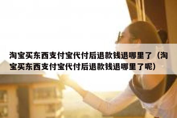 淘宝买东西支付宝代付后退款钱退哪里了（淘宝买东西支付宝代付后退款钱退哪里了呢） 第1张