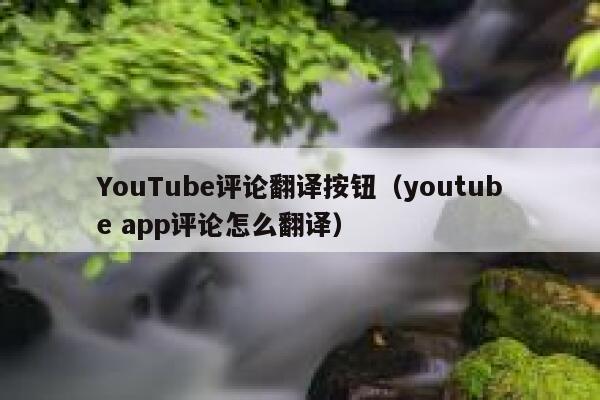 YouTube评论翻译按钮（youtube app评论怎么翻译） 第1张