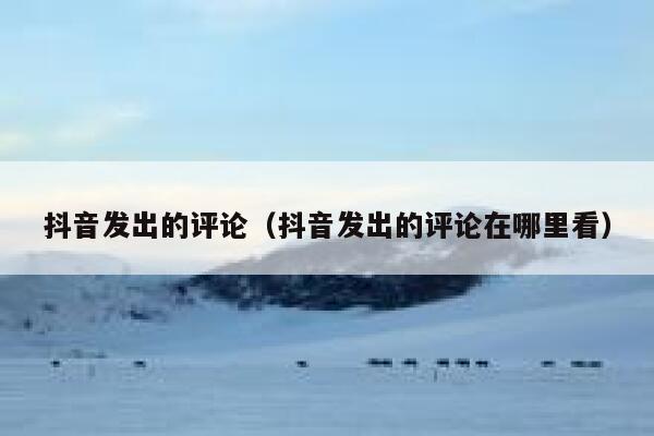抖音发出的评论（抖音发出的评论在哪里看） 第1张