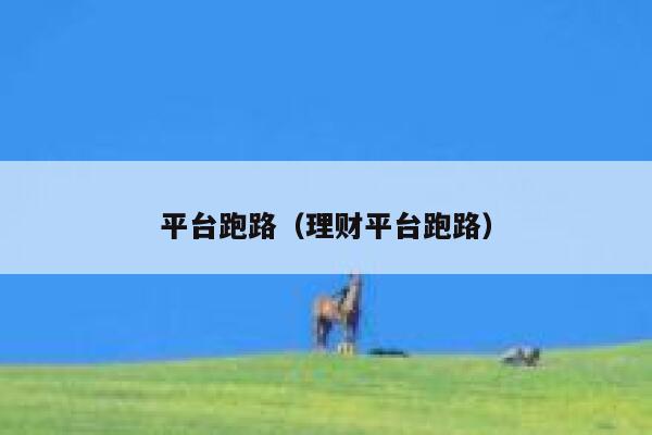 平台跑路（理财平台跑路） 第1张