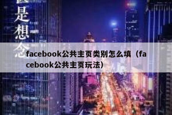 facebook公共主页类别怎么填（facebook公共主页玩法） 第1张