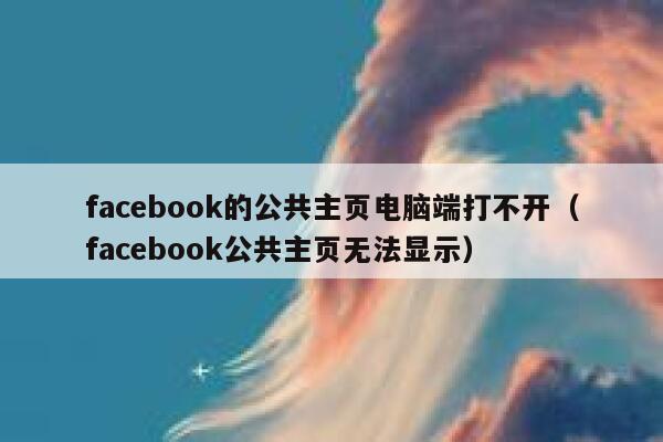 facebook的公共主页电脑端打不开(facebook公共主页无法显示) 第1张 facebook的公共主页电脑端打不开(facebook公共主页无法显示) 第1张