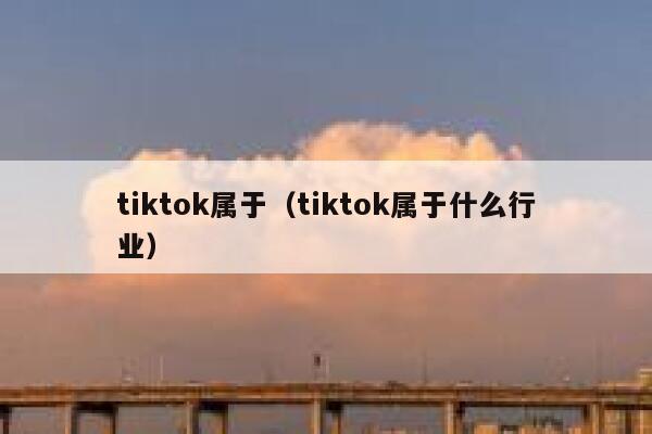 tiktok属于（tiktok属于什么行业） 第1张